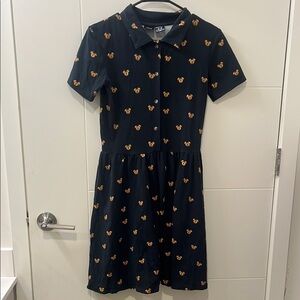 Cakeworthy: Black Disney Dress with jack-o’-lantern Mickey Print